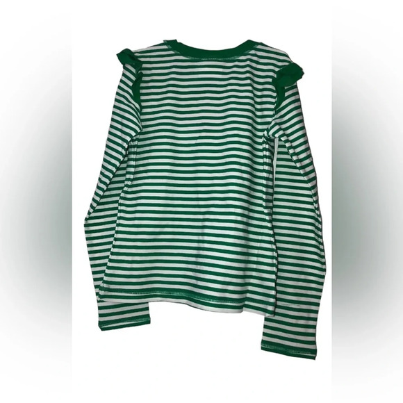 Hanna Andersson girls green white striped floral rash guard NWT SZ 140 10 - Picture 2 of 3